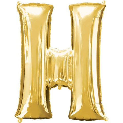 Gold Letter H Balloon - 34" Foil