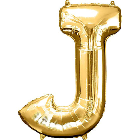 Gold Letter J Balloon - 34" Foil