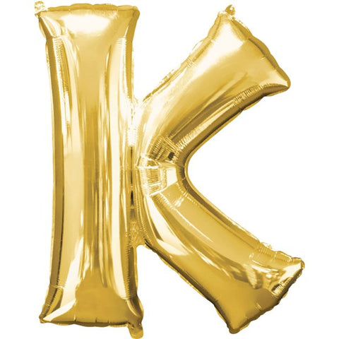 Gold Letter K Balloon - 34" Foil