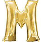 Gold Letter M Balloon - 34" Foil