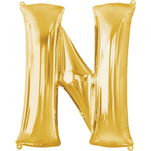 Gold Letter N Balloon - 34" Foil