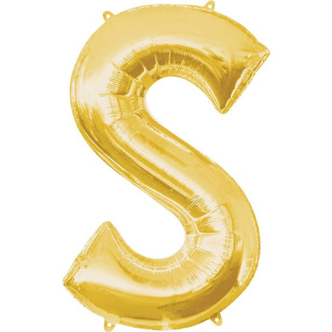 Gold Letter S Balloon - 34" Foil