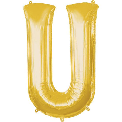 Gold Letter U Balloon - 34" Foil