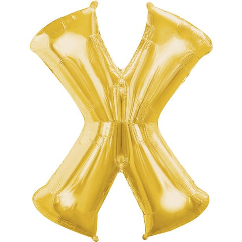 Gold Letter X Balloon - 34" Foil