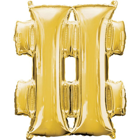 Gold # Shaped Balloon - 34" Foil