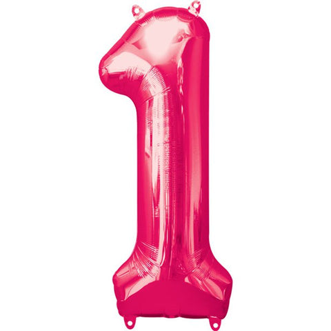 Pink Number 1 Balloon - 34" Foil