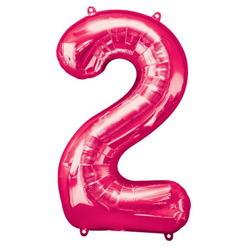Pink Number 2 Balloon - 34" Foil