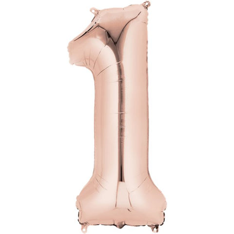 Rose Gold Number 1 Balloon - 34" Foil