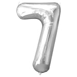 Silver Number 7 Balloon - 34" Foil