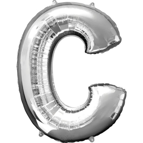 Silver Letter C Balloon - 34" Foil