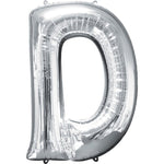 Silver Letter D Balloon - 34" Foil