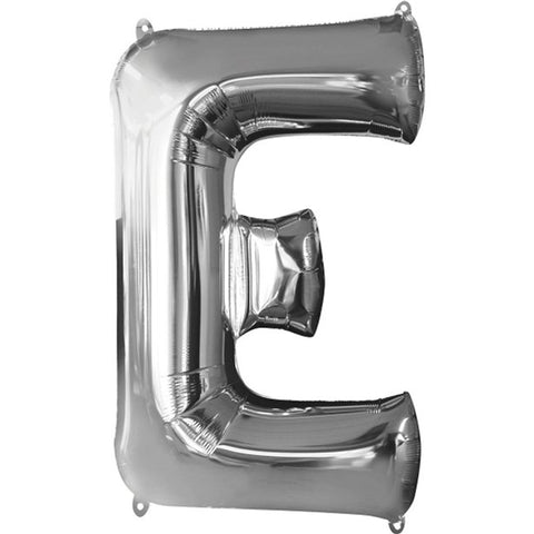 Silver Letter E Balloon - 34" Foil