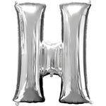 Silver Letter H Balloon - 34" Foil
