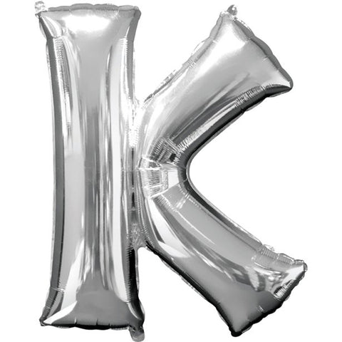 Silver Letter K Balloon - 34" Foil