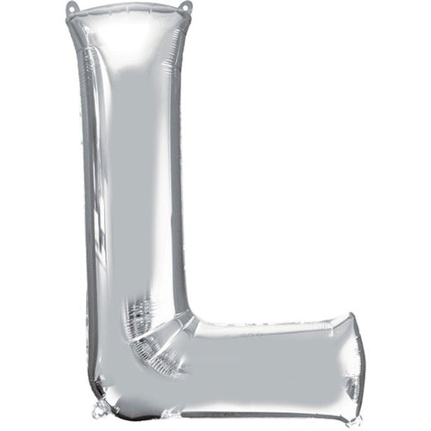 Silver Letter L Balloon - 34" Foil