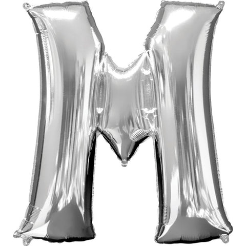 Silver Letter M Balloon - 34" Foil
