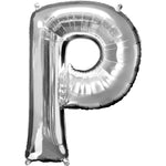 Silver Letter P Balloon - 34" Foil