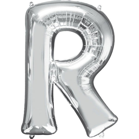 Silver Letter R Balloon - 34" Foil