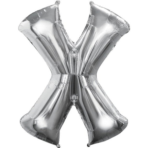 Silver Letter X Balloon - 34" Foil