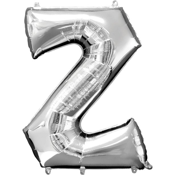 Silver alphabet balloons top