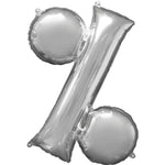 Silver % Shaped Balloon - 34" Foil