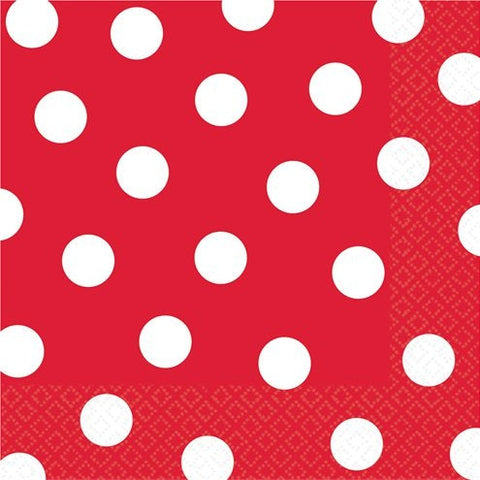 Apple Red Polka Dot Napkins - 33cm