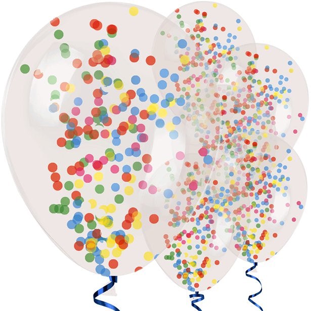 Assorted Confetti Helium Filled Balloon Balloons - 11" Latex