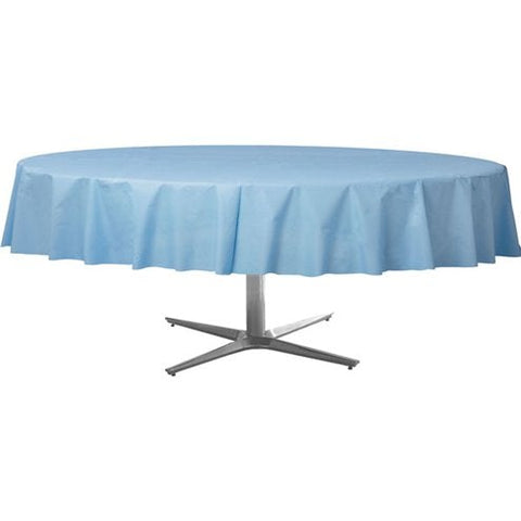 Baby Blue Round Tablecover - Plastic - 2.1m