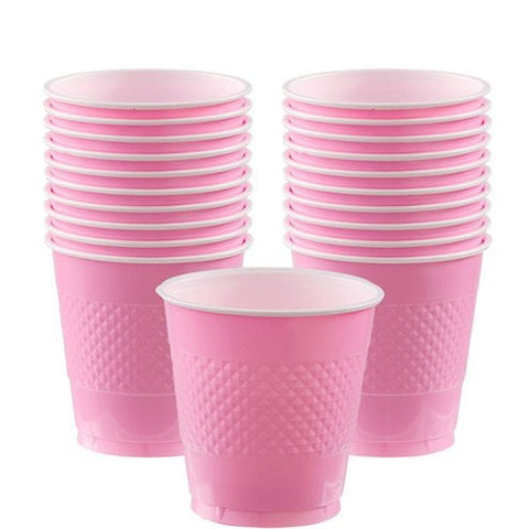 Baby Pink Plastic Party Cups - 355ml