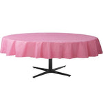 Baby Pink Round Tablecover - Plastic - 2.1m