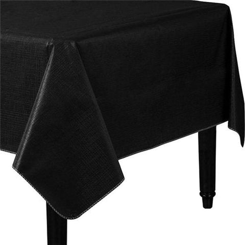 Black Flannel-Backed Vinyl Tablecover - 1.3m x 2.2m
