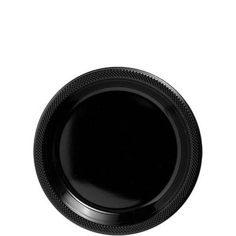 Black Plastic Plates - 18cm