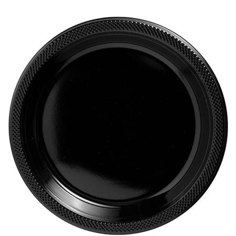 Black Plastic Plates - 23cm