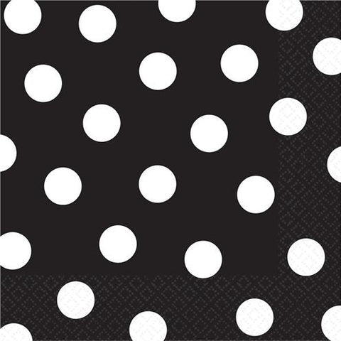 Black Polka Dot Napkins - 33cm