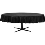 Black Round Plastic Tablecover - 2.1m
