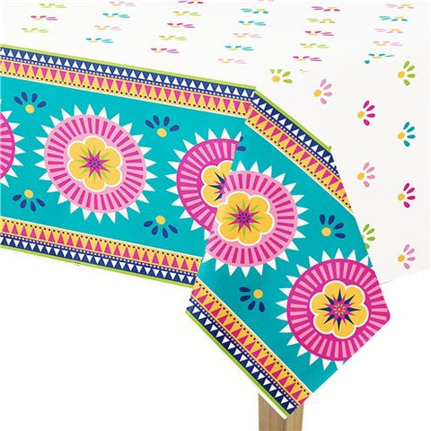 Boho Fiesta Plastic Tablecover - 1.37m x 2.13m