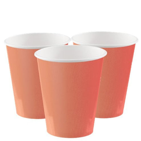 Coral Paper Party Cups - 270ml
