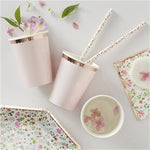 Ditsy Floral Rose Gold Polka Dot Cups