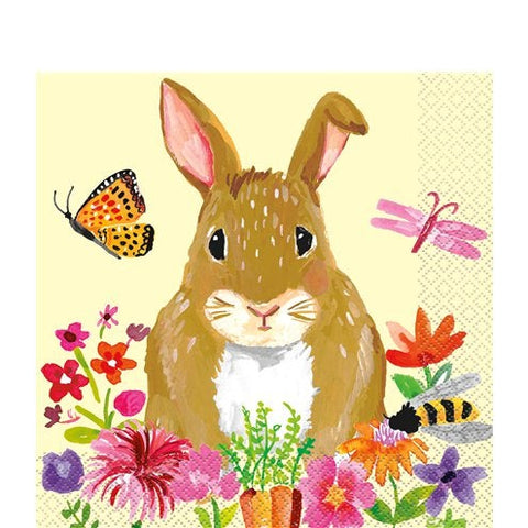 Floral Bunny Lunch Napkins - 33cm