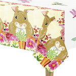 Floral Bunny Plastic Tablecover