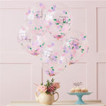 Floral Confetti Happy Birthday Balloons - 12" Latex