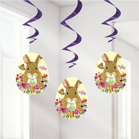 Floral Easter Bunny Hanging Swirl - 66cm