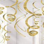 Gold Hanging Swirls Decoration - 55cm