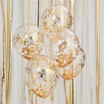 Gold Shredded Confetti Balloons - 12" Latex