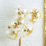 Gold Star Confetti Balloons - 12" Latex