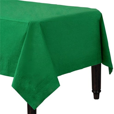 Green Plastic Lined Paper Tablecover - 1.4m x 2.8m