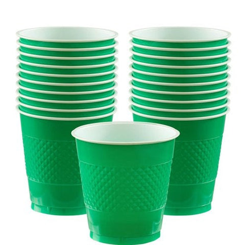 Green Plastic Party Cups - 355ml