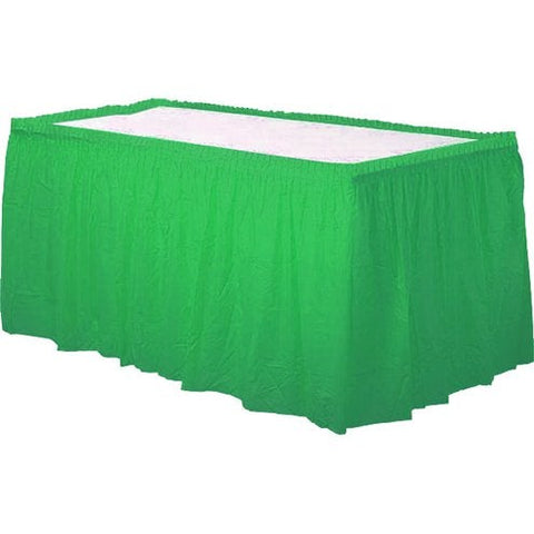 Green Plastic Tableskirt - 73cm x 4.2m