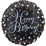Happy Birthday Gold Sparkling Celebration Balloon Bouquet - Assorted Foil