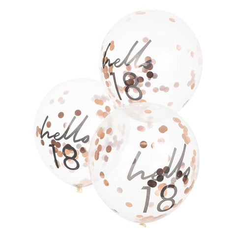 Hello 18 Confetti Balloons - 12" Latex